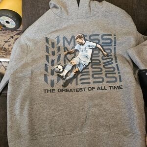 Gray Messi Graphic Hoodie